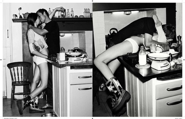 couple, kiss and kitchen