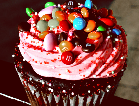 cupcake, food and m&m
