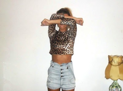 girl,  leopard and  shorts