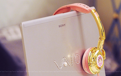 headphones,  juicy couture and  laptop