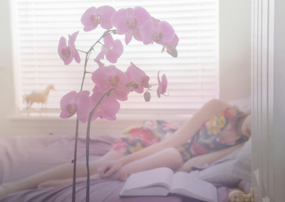 alone, book, flowers, girl, miss you, novel