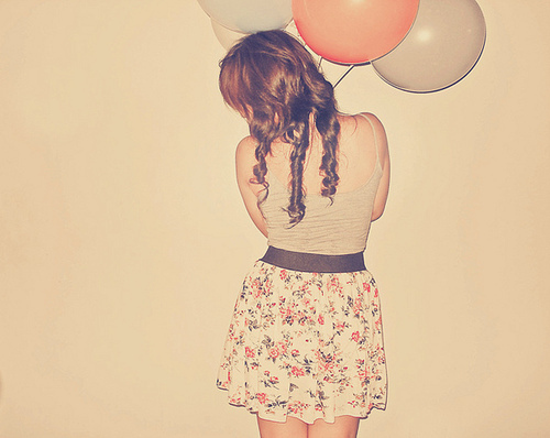balloons, curly hair and cute