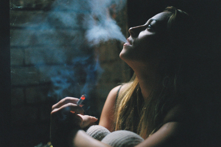 beautiful, cigarette and girl