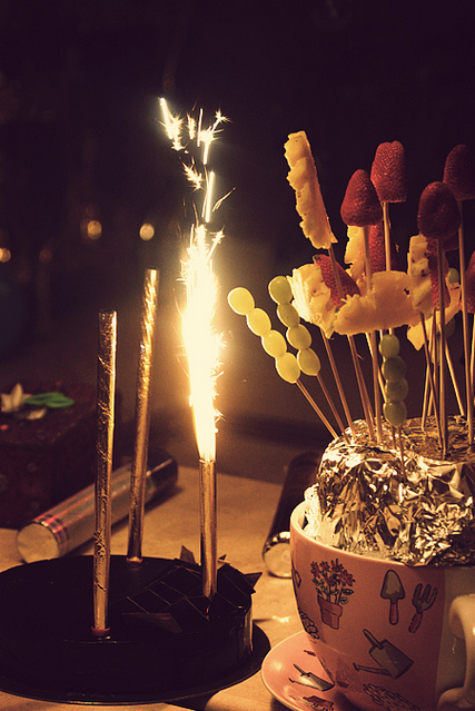 birhday, cake and firework