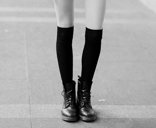 black and white, boots and doc martens