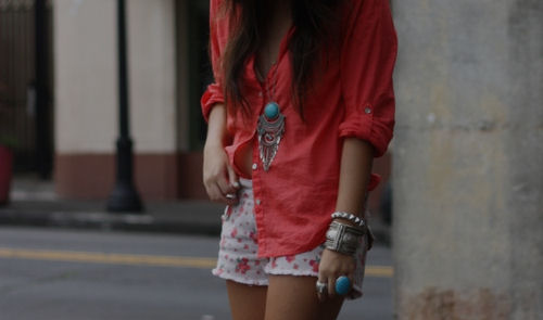 coral,  fashion and  girl