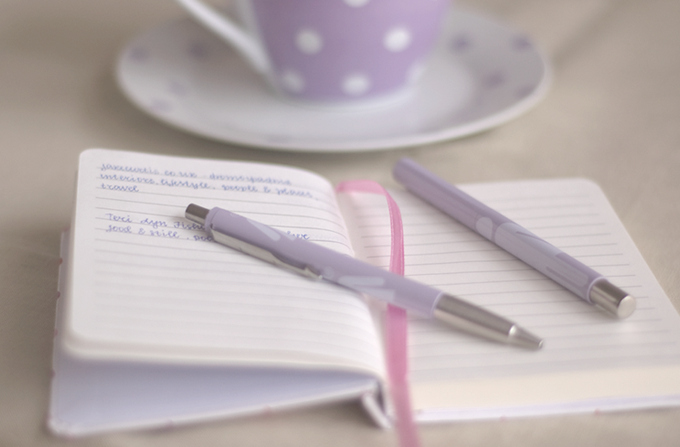 morning, notebook and plans for the day