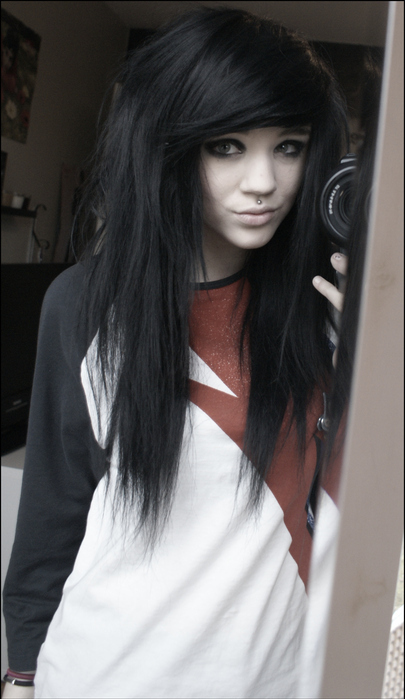 Alternative Black Hair Cute Emo Girl Hair Image