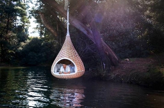 bed, decor and hammock