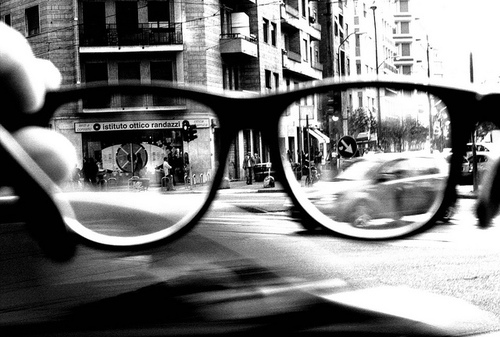 black and white, frame and glasses