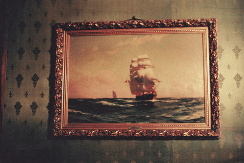 boat, frame and picture