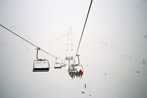 cable car, chair lift and mountain