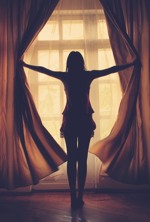 curtains, dream and girl