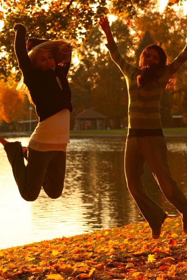 autumn, best friends, friends, friendship, girl, girls