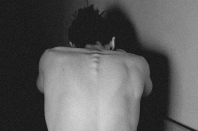 back,  black and white and  bones