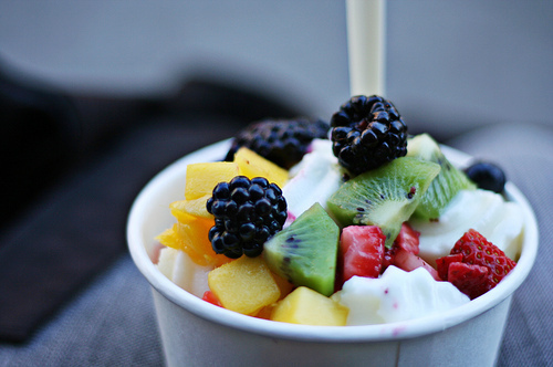 blackerry, fruit, ice cream, kiwi, mango, raspberry