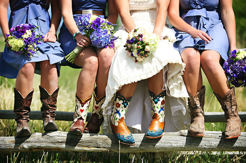 cowboy boots, dress and grass