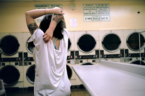 girl, laundry and photography