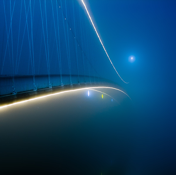 beautiful, bridge and fog