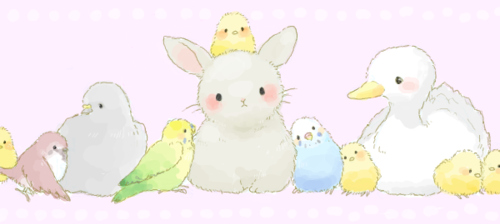 birds,  bunny and  chick