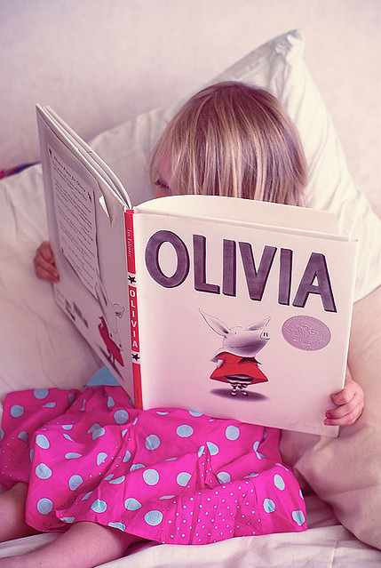 book, girl and olivia