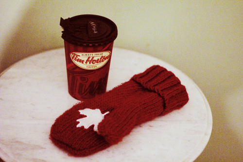 canada, canadian, horton, olympic red mitten, tim, tim hortons