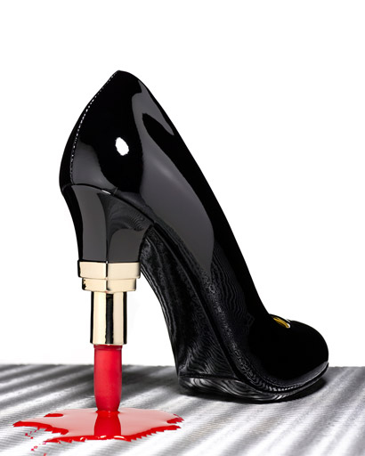 elle, fahion, heel, lipstick, lipstick heel, patent leather