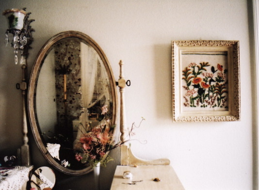 floral, flowers and mirror