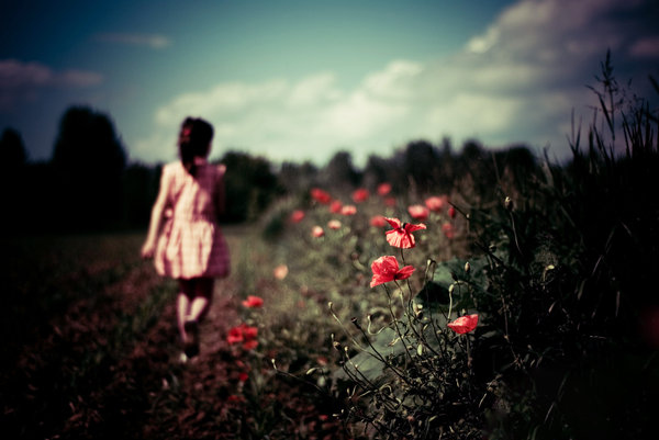 flowers, girl and photography