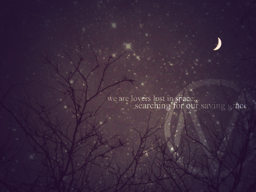 lovers, moon and space