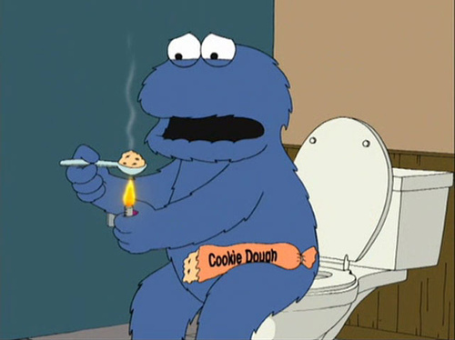addict, bathroom and cookie