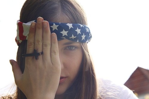 america, american flag, blogger, cross, flag, girl