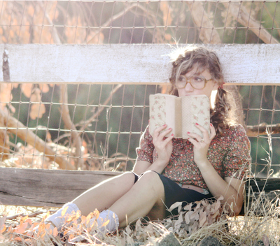 book, girl and photography