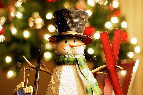 christmas, light and snowman