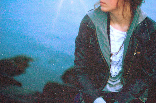 film, girl and grainy