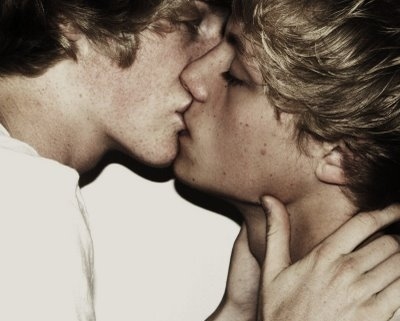 adorable, cute and gay kiss