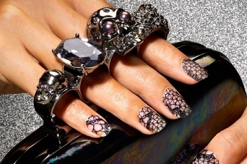 alexander mcqueen, black and nails