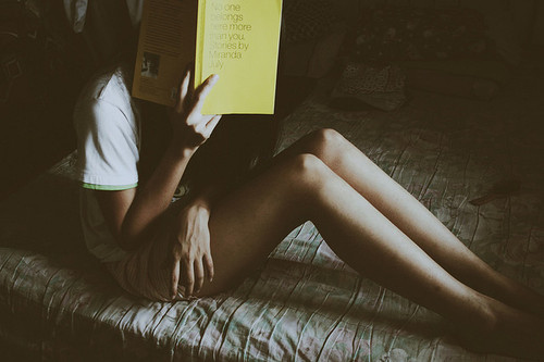 alone, book and girl