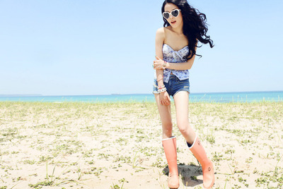 beach,  boots and  girl