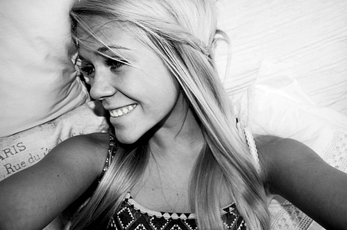 black and white, blonde and cute