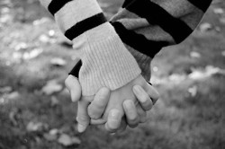 black and white,  couple and  hands