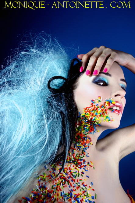 blue hair, candy and girl