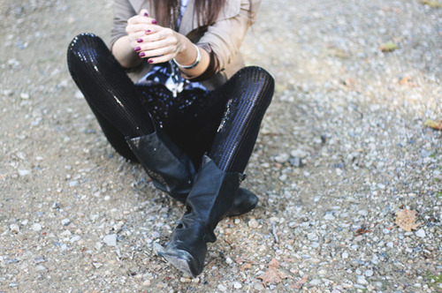 boots, girl and nail polish