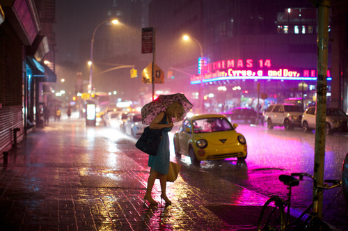 dress, girl and rain