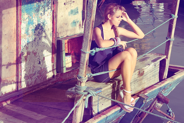 boat, fashion and girl