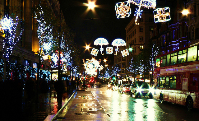 christmas, lights and london