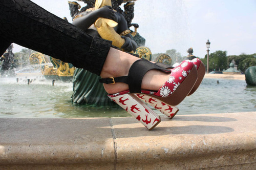 fashion, flower and heels
