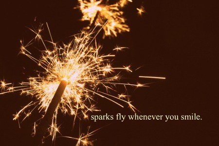 fire,  smile and  sparks