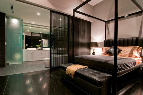 bathroom, bed and bedroom