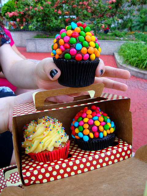 big, colorful and cupcakes